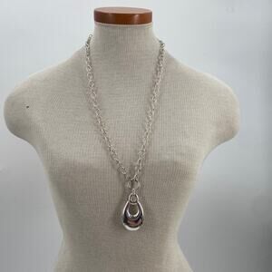 Silver teardrop necklace